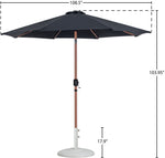 Fiji - Aluminum Patio Umbrella With Round White And Teak Base