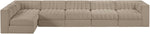Rummi - Velvet Performance Fabric Upholstered 6 Piece Modular Sectional, L-Shaped (Right)