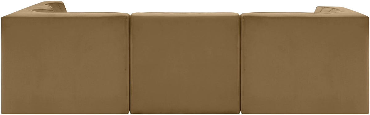 Rummi - Velvet Performance Fabric Upholstered 5 Piece Modular Sectional