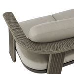 Ciela - Outdoor 3 Seat Sofa With Rattan Trim Aluminum Frame And Clouded Taupe Cushions - Dark Bronze / Gray