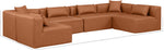 Cube - 6 Piece Modular Armless Sectional - Cognac