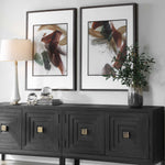 Velocity - Framed Abstract Prints (Set of 2) - Brown / Green / Red / White