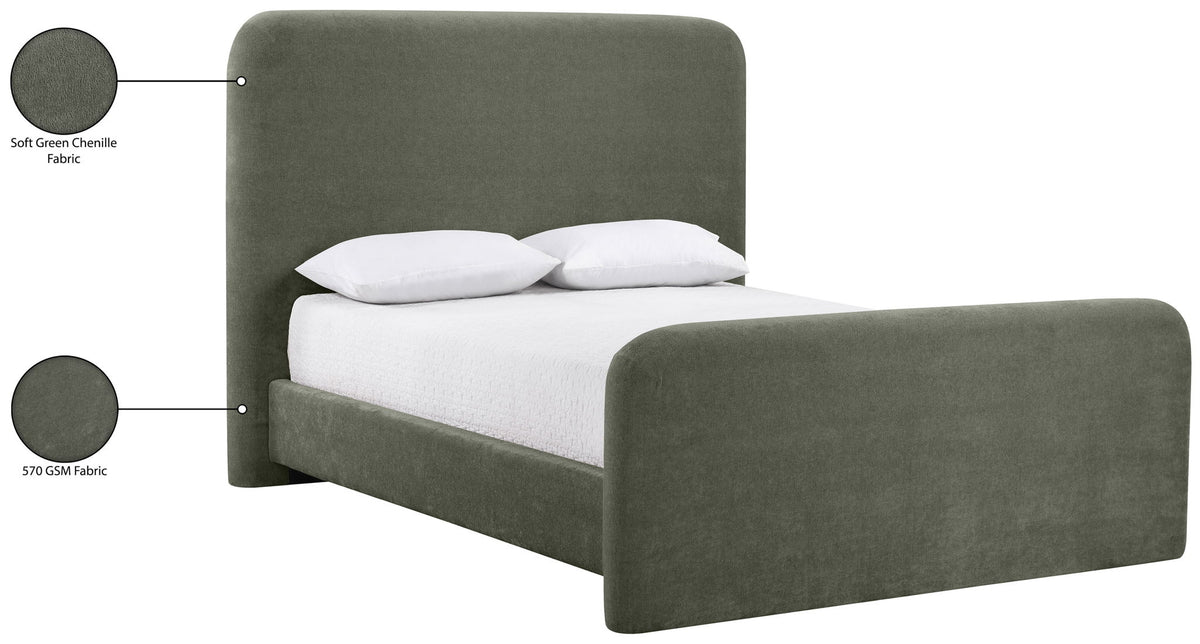 Fira - Chenille Fabric Upholstered Bed