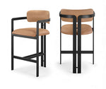 Aurum - Vegan Leather Upholstered Counter Stool With Graphite Black Base