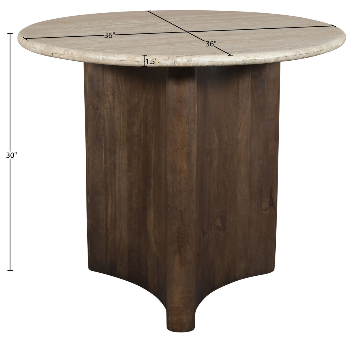 Pietra - Travertine And Mango Wood Dining Table