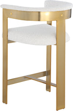 Romeo - Boucle Counter Stool With Gold Base (Set of 2)