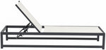 Maldives - Water Resistant Outdoor Patio Adjustable Sun Chaise Lounge Chair With Gray Base
