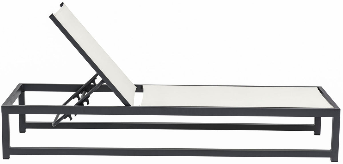 Maldives - Water Resistant Outdoor Patio Adjustable Sun Chaise Lounge Chair With Gray Base