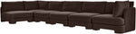 Hammond - Velvet Performance Fabric Upholstered 6 Piece L-Shaped Armless Sectional
