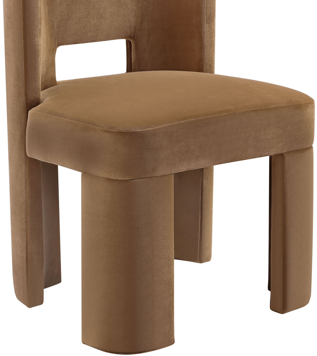 Zuno - Velvet Performance Fabric Upholstered Dining Chair (Set of 2) - Saddle