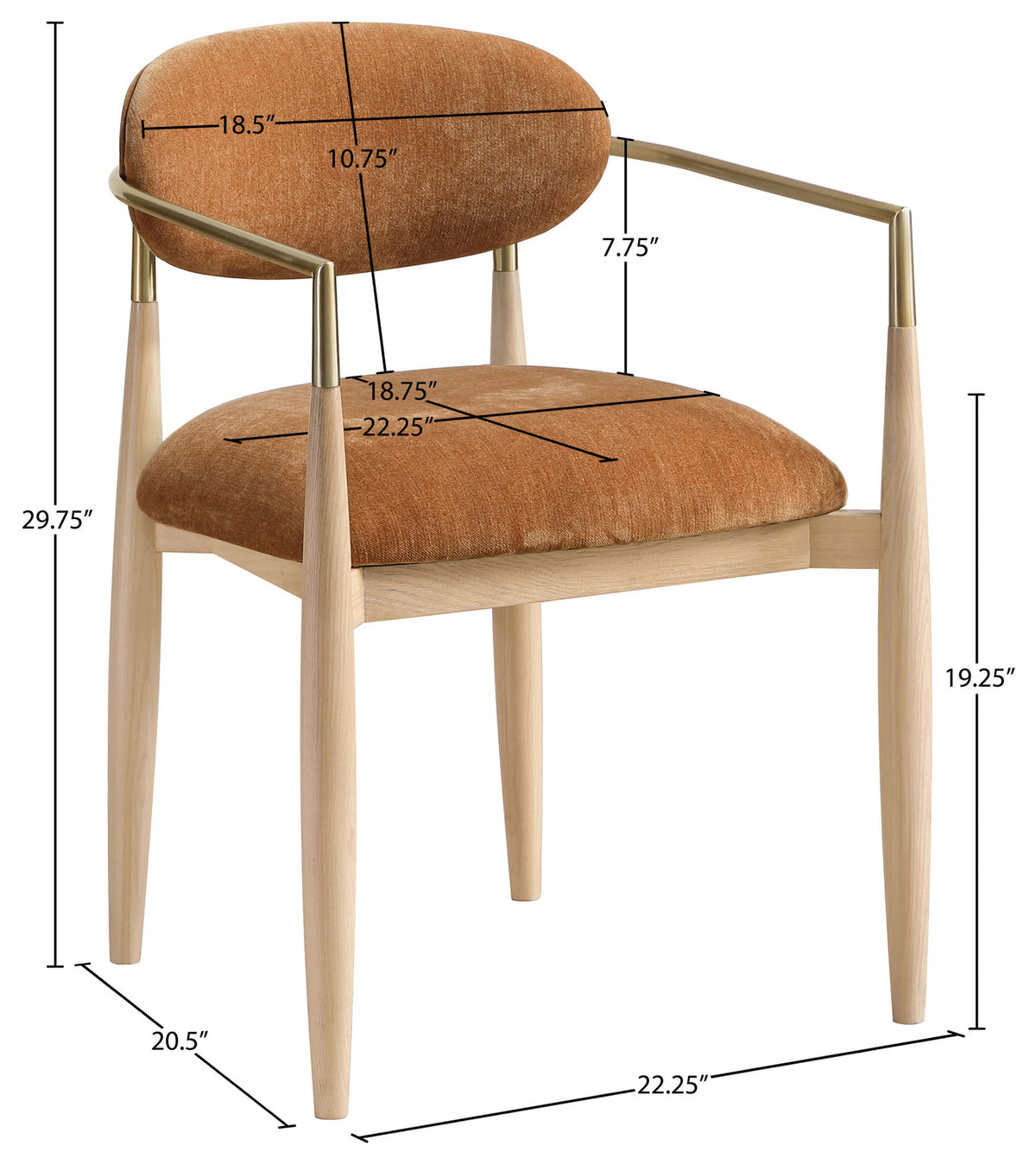 Riccio - Fabric Dining Arm Chair (Set of 2) - Natural Frame