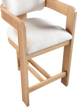 Sacha - Linen Stool With Natural Base