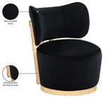 Elara - Velvet Upholstered Swivel Accent Chair - Stained Natural