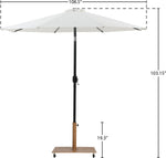 Fiji - Aluminum Patio Umbrella With Square Teak And Black Base