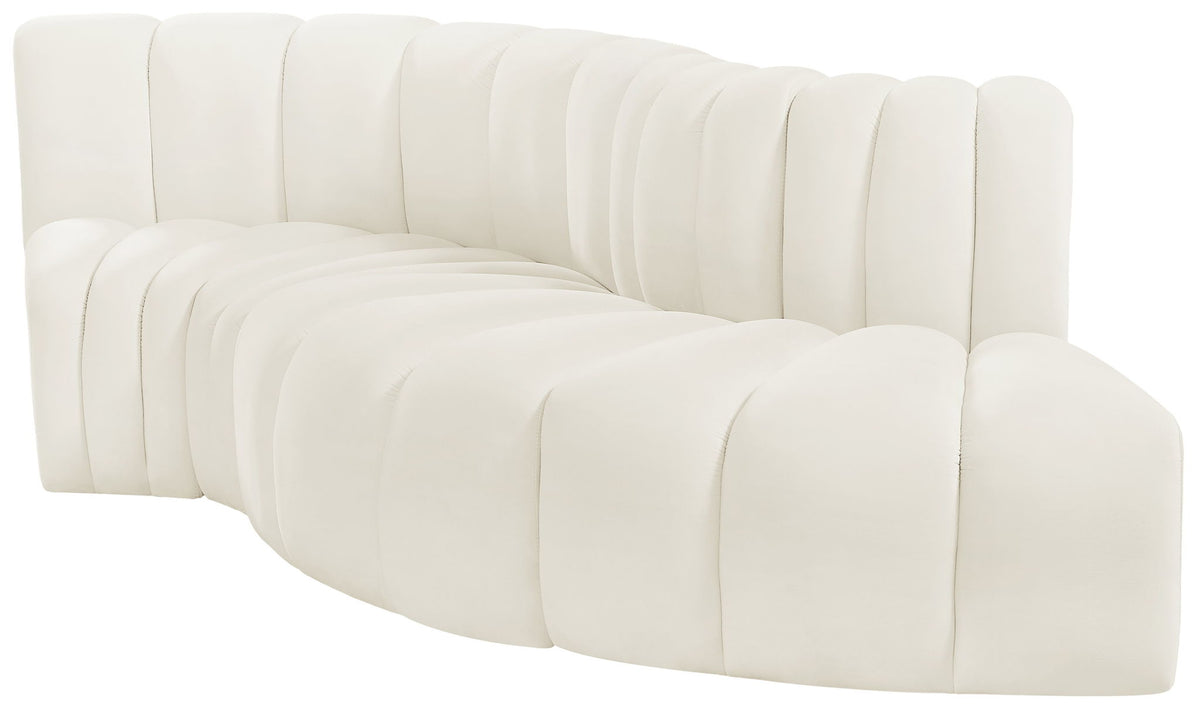 Arc - Velvet 4 Piece L-Shaped Modular Sofa
