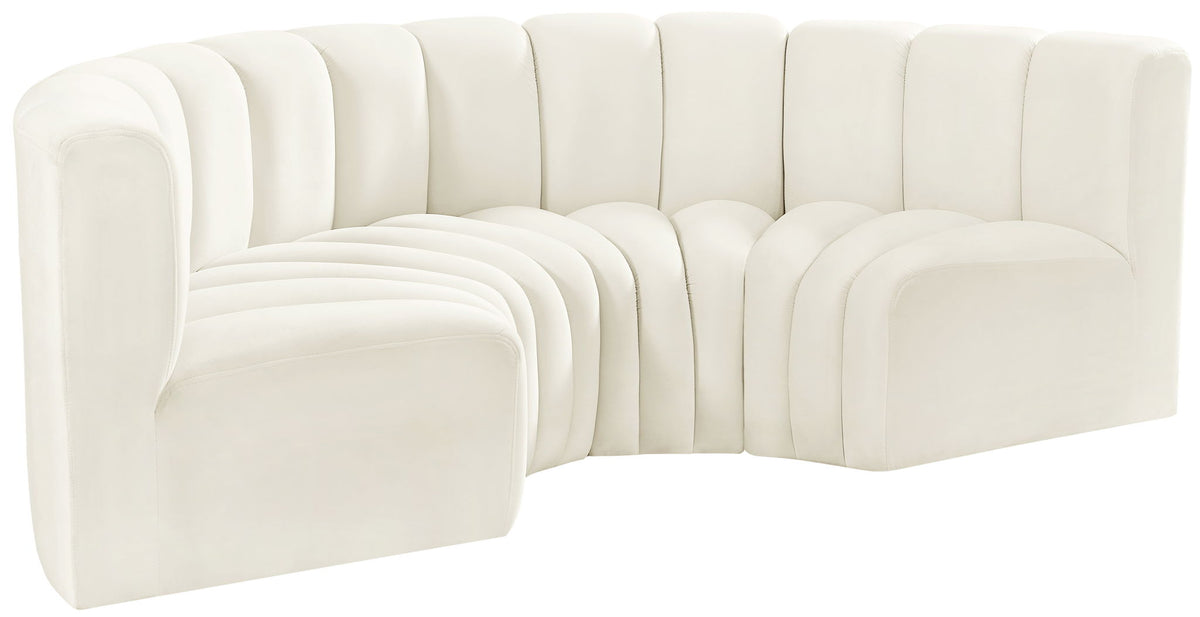 Arc - Velvet 4 Piece U-Shaped Modular Sofa