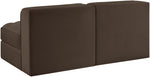 Rummi - Velvet Performance Fabric Upholstered 2 Piece Modular Armless Loveseat