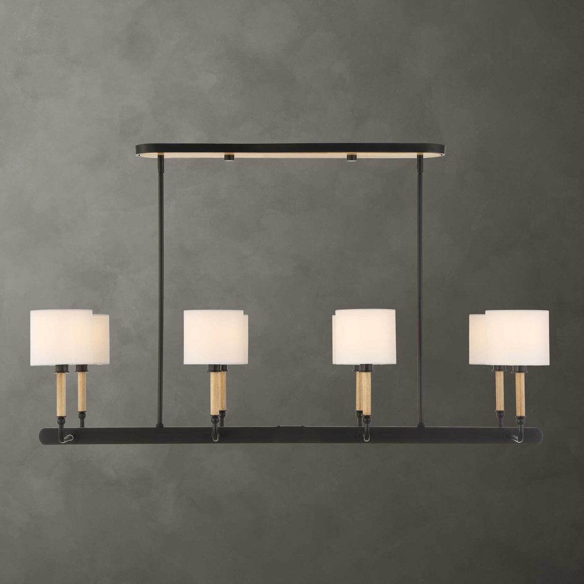 Franconia - 8 Light Pendant - Black / White