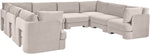 Hammond - Velvet Performance Fabric Upholstered 8 Piece U-Shaped Sectional