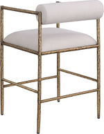 Axis - Linen Textured Beige Fabric Upholstered Counter Stool (Set of 2)