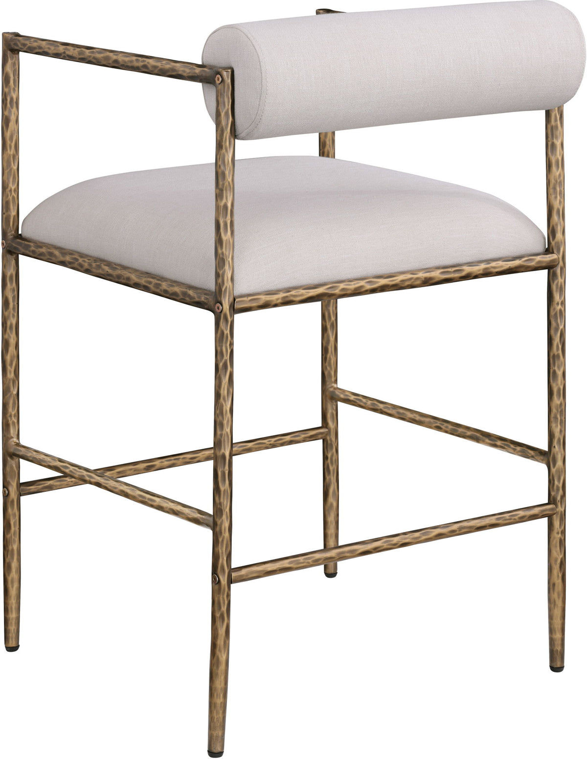 Axis - Linen Textured Beige Fabric Upholstered Counter Stool (Set of 2)