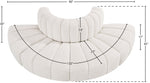 Arc - Boucle Fabric 4 Piece Modular Sofa