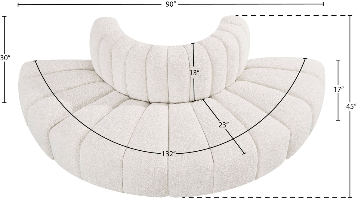 Arc - Boucle Fabric 4 Piece Modular Sofa