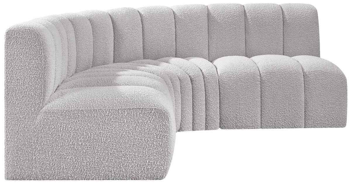 Arc - Boucle Fabric 4 Piece Corner Modular Sofa