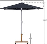 Fiji - Aluminum Patio Umbrella With Square Teak And White Base