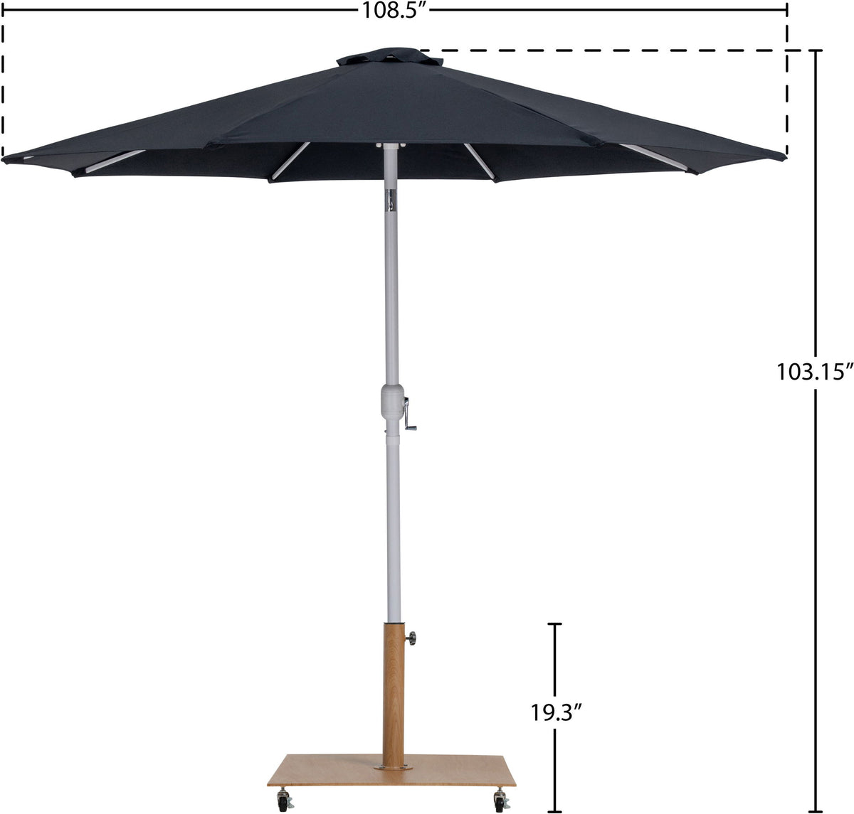 Fiji - Aluminum Patio Umbrella With Square Teak And White Base