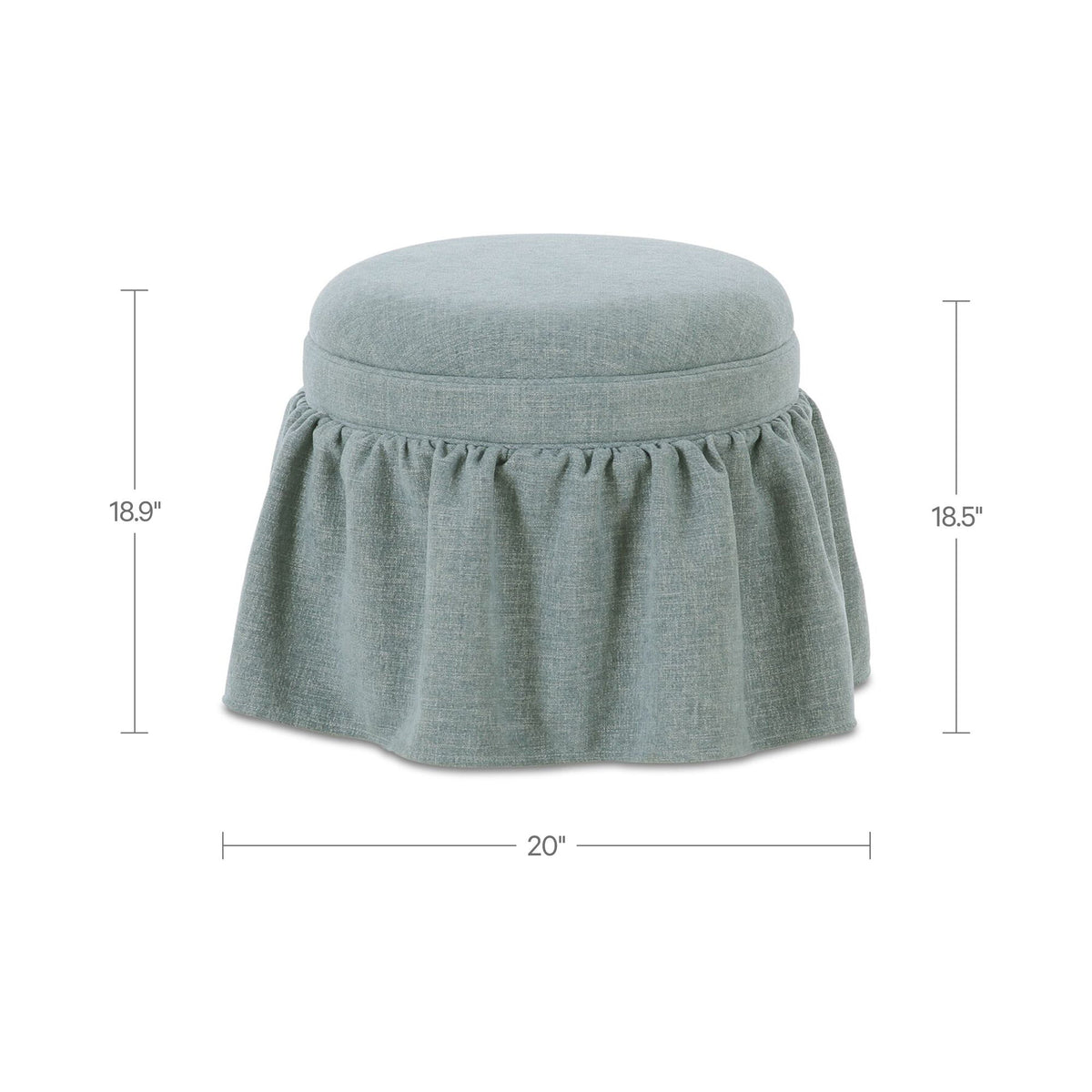 Heidi - Storage Ottoman - Light Blue