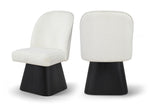 Marlowe - Linen Textured Fabric Upholstered Swivel Dining Side Chair - Stained Black