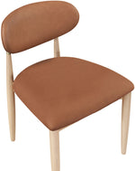 Riccio - Faux Leather Dining Side Chair (Set of 2) - Natural Frame