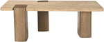 Ravenna - Genuine Fabric Travertine And Oak Wood Table