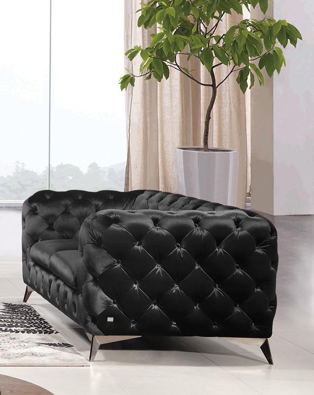 Delilah - Modern Black Fabric Loveseat by VIG Furniture - View 1
