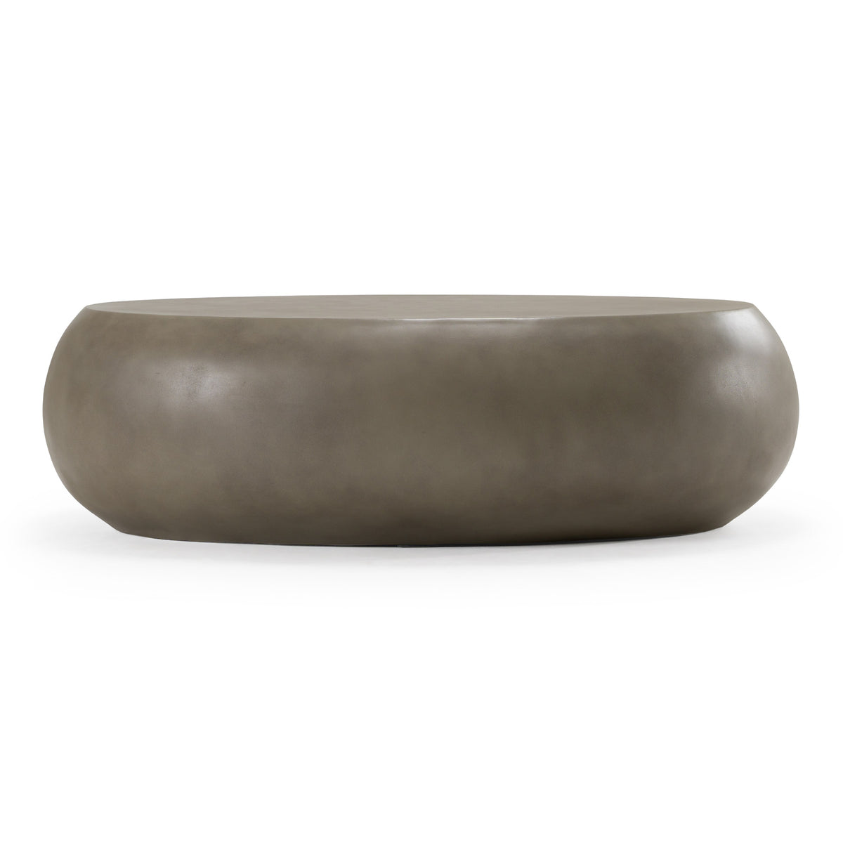 Denny - Modern Grey Concrete Large Oval Coffee Table by VIG Furniture - View 1