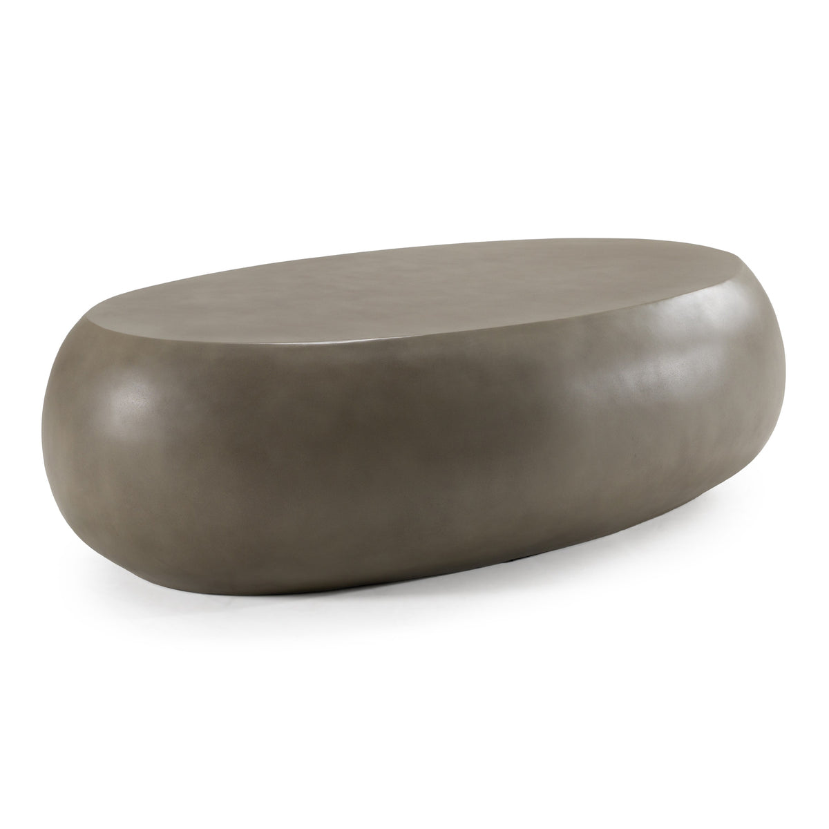 Denny - Modern Grey Concrete Large Oval Coffee Table by VIG Furniture - View 2