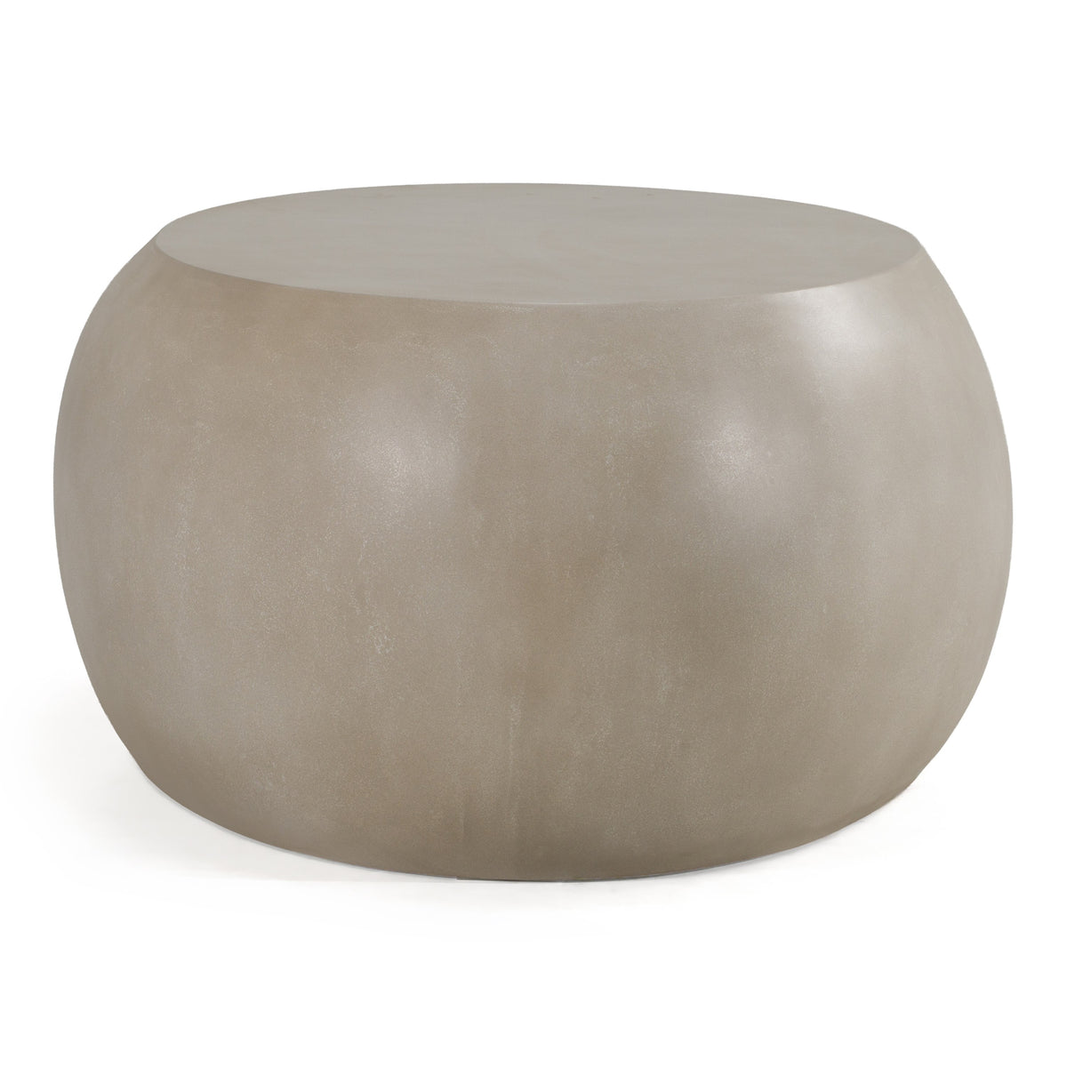 Denny - Modern Beige Concrete Oval Coffee Table by VIG Furniture - View 2