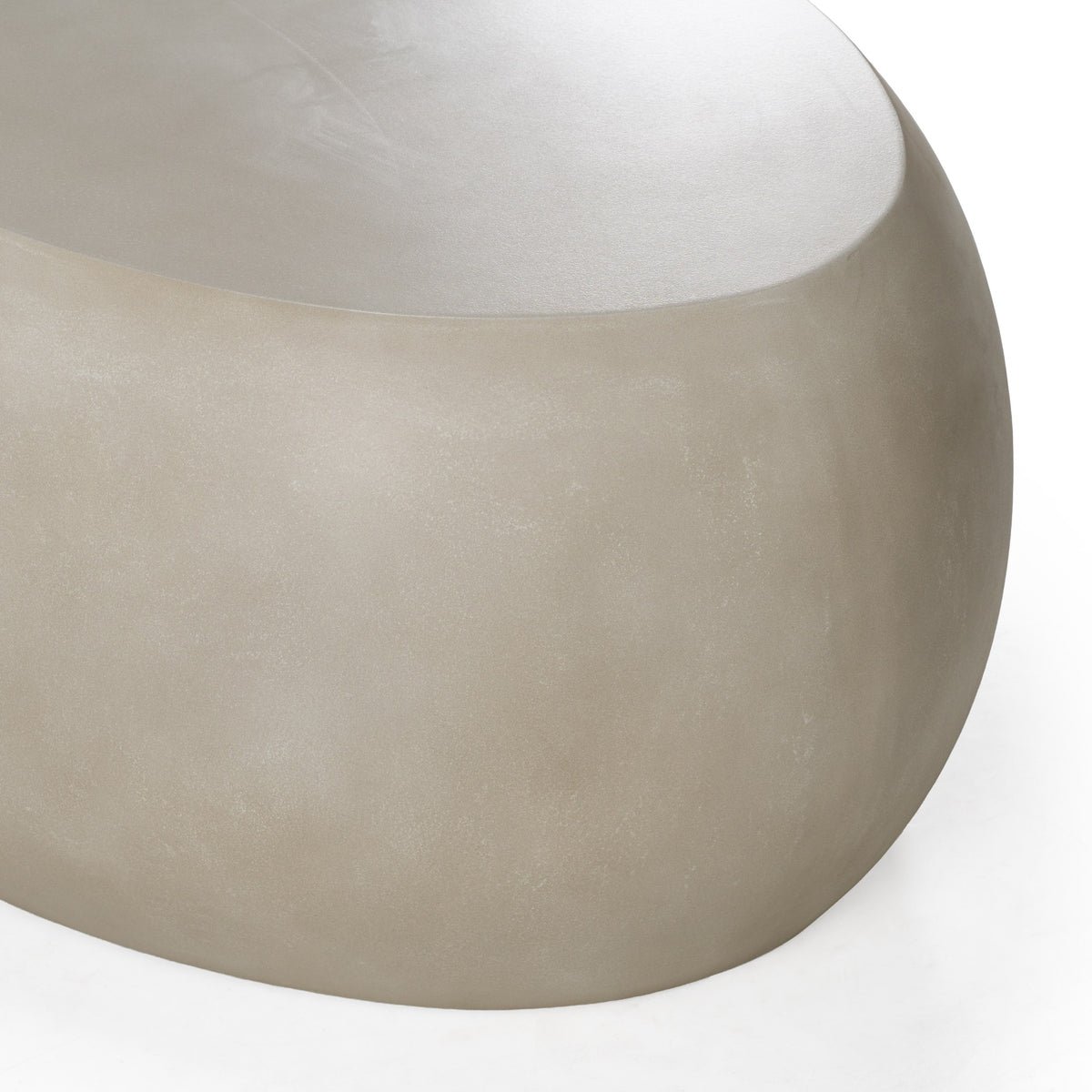 Denny - Modern Beige Concrete Oval Coffee Table by VIG Furniture - View 3