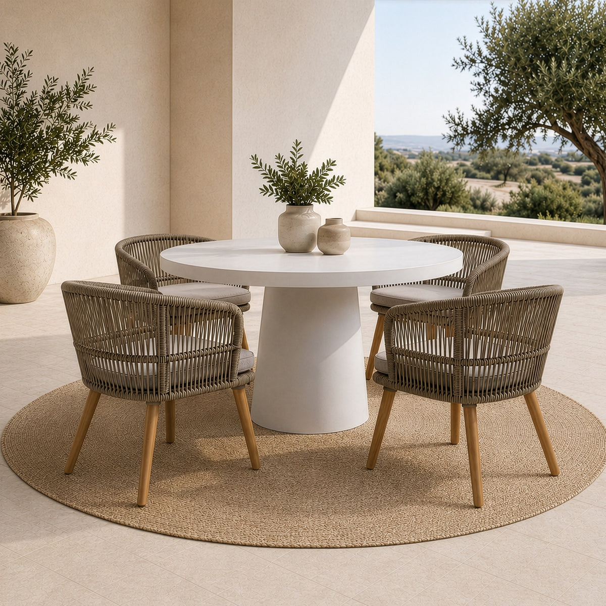 Desoto - Modern White Concrete Round Dining Table by VIG Furniture - View 8