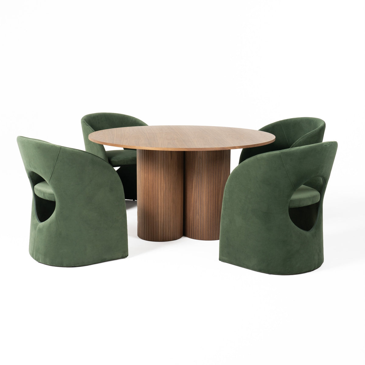 Depew - Mid-Century Modern Walnut Round Dining Table by VIG Furniture - View 2