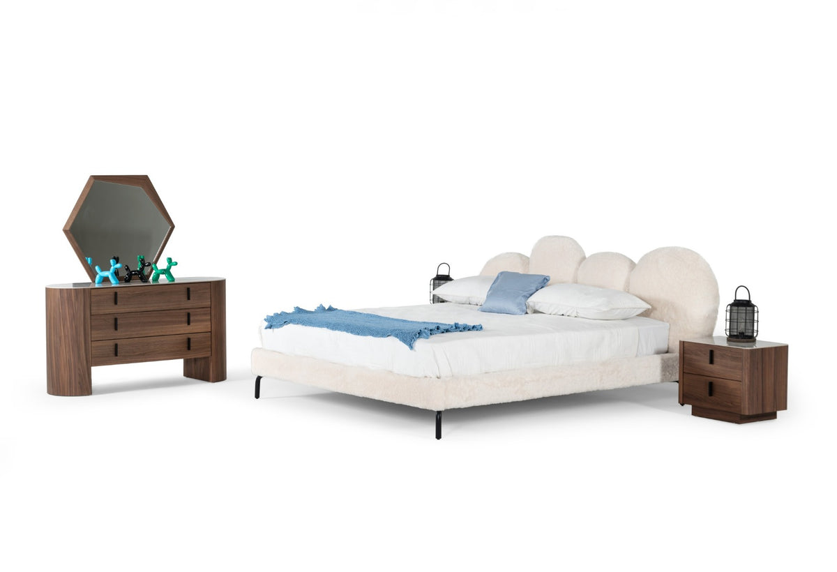 Destiny - Contemporary White Sherpa Bubble Bed by VIG Furniture - View 4
