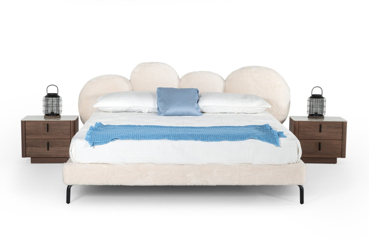 Destiny - Contemporary White Sherpa Bubble Bed by VIG Furniture - View 6