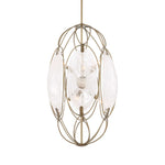 Valencia - 6 Light Glass Panel Pendant - Gold / White