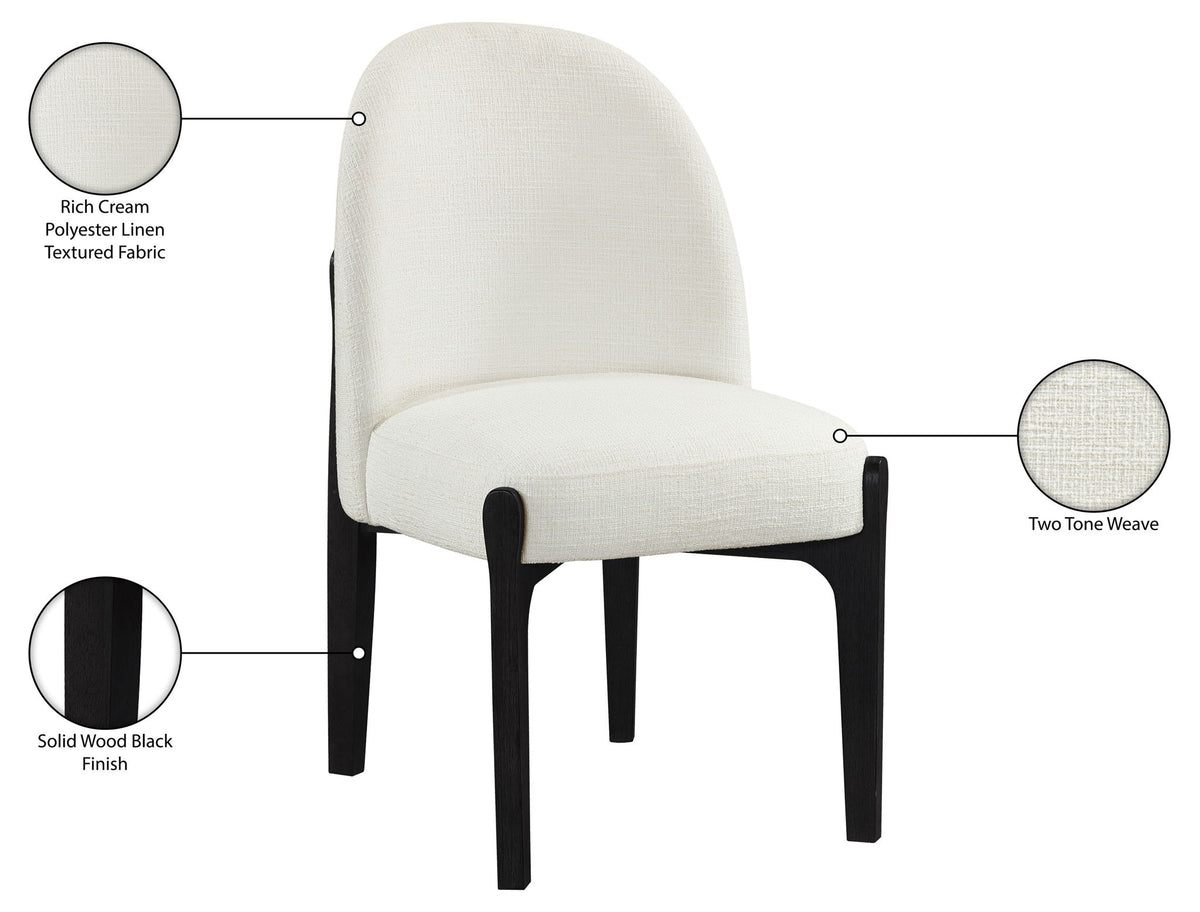 Torino - Upholstered Dining Chair With Brushed Black Base (Set of 2)