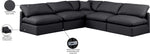 Indulge - Faux Leather 5 Piece Modular Corner Armless Sectional