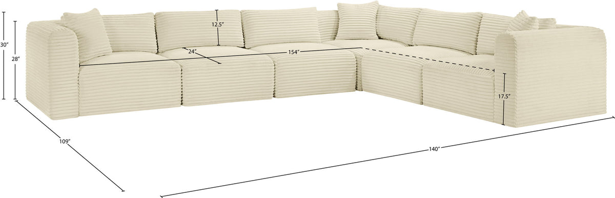 Shaggy - 6 Piece Modular Corner Sectional
