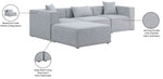 Cube - Linen 4 Piece Modular Sectional With Chaise