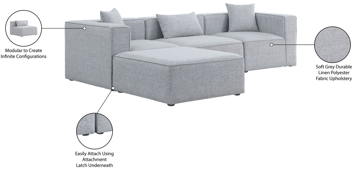 Cube - Linen 4 Piece Modular Sectional With Chaise
