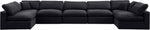 Comfy - 7 Piece Velvet Modular Armless Sectional